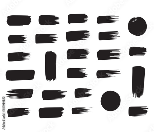 Set of watercolor brush strokes and paint design elements