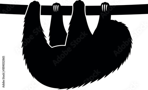 Hanging sloth silhouette