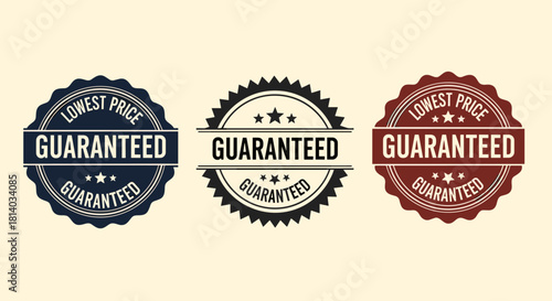 Lowest Price Guaranteed Labels Set for Business Promotions and Marketing Campaigns - Decorative Circular Seals for E-commerce, Retail Advertising, Online Sales, Special Offers, and Promotional Graphic