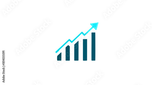 A vibrant and modern neon style illustration of a growth chart with an upward trending arrow, symbolizing business success, financial growth, and positive market trends.	