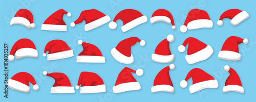 Collection of Festive Santa Hats for Holiday Season