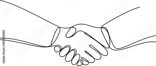 Handshake continuous line drawing. Business agreement concept. one line Icon drawing with white background