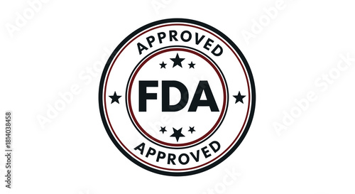 FDA Approved Stamp Design for Product Certification & Regulatory Compliance on a White Background, Ensuring Quality & Safety Standards for Healthcare, Business, & Pharmaceutical Industries Marketing,