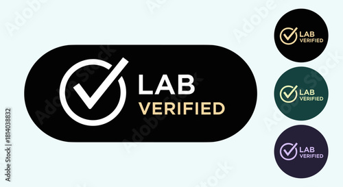 Lab Verified Check Mark Graphic Assuring Quality Assurance in Modern Business Environment, Confirming Compliance and Certification Standards for Products and Services Online, Promoting Trust and Relia