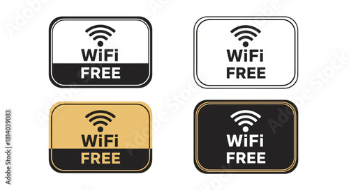 Free WiFi Access Point Hotspot Signage Promoting Connectivity for Business Travelers and Digital Nomads, Wireless Network Available to Boost Productivity in Public Spaces and Office, Modern, Clean Des