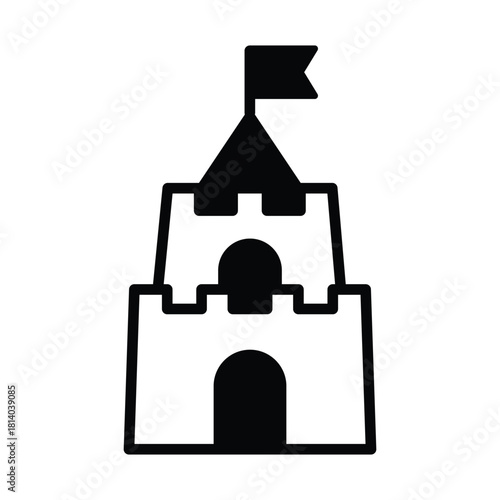 Castle Vector icon which can easily modify or edit
