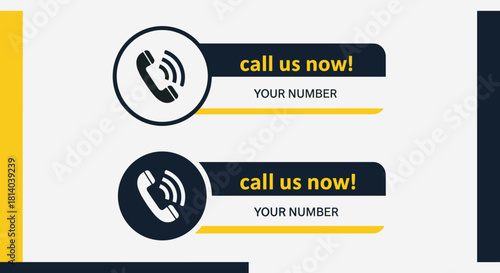 Modern Call Us Now Buttons for Immediate Communication: Professional Customer Service Contact Icons for Business Communication in a Modern Design. Phone Support. Urgent Assistance, Helpline Signage, M
