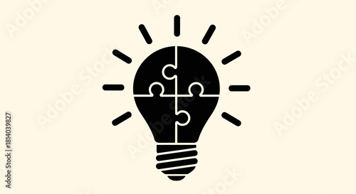 Creative Idea Lightbulb Solving Problems in Business Strategy on Clean Backdrop for Professional Presentation, Modern Innovation, Solutions, and Brainstorming, Illustrative Symbol of Thinking, Plannin