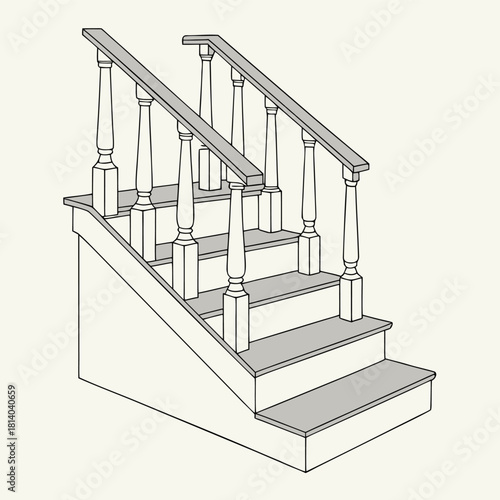 Geometric staircase logo made from four ascending rectangular bars with rounded corners, minimal progression and success concept, flat soft-grey vector design.