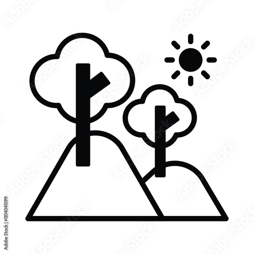 Hills Vector icon which can easily modify or edit