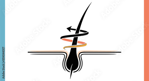 Hair Follicle Illustration Showing Damage and Repair Process in a Medical Context, Indicating Hair Health, Restoration, and Treatment for Alopecia, Promoting Wellness, Scalp Care, and Dermatology for