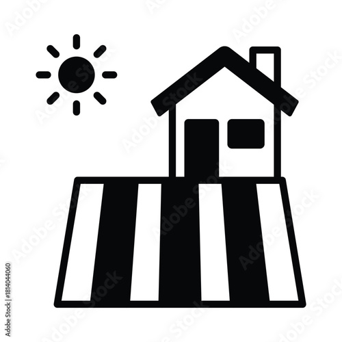 Farmhouse Vector icon which can easily modify or edit