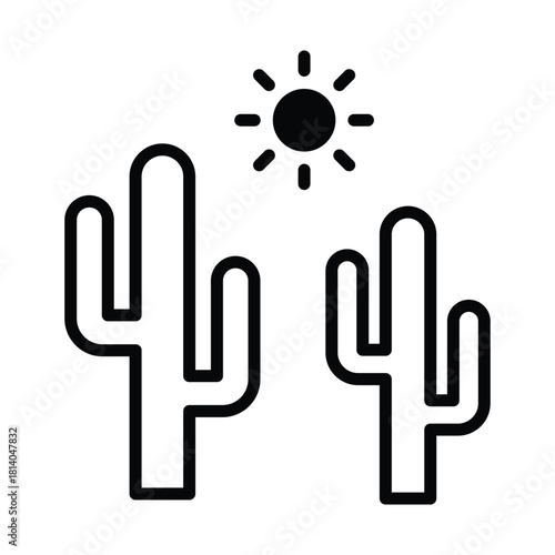 Cactus Vector icon which can easily modify or edit