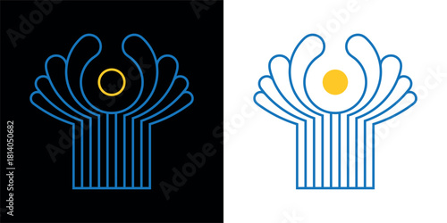 The CIS emblem. The emblem of the Commonwealth of Independent States. An organization for cooperation between the former Soviet Union states.