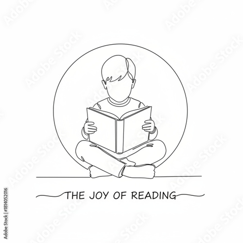 The Joy of Reading: A young child is engrossed in a book, embodying the profound joy and the adventure of reading. It captures the essence of imagination and learning.
