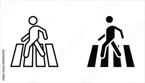 pedestrian icon set, of vector icons isolated on a white background.