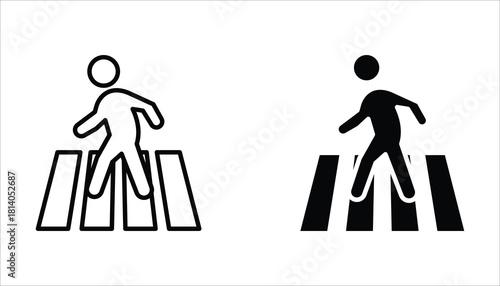 pedestrian icon set, of vector icons isolated on a white background.