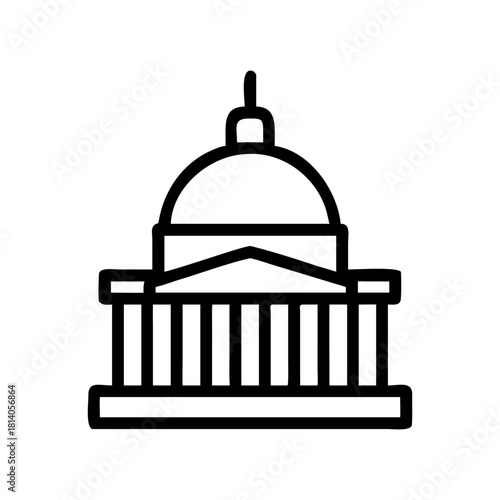 A capital building  icon silhouette  vector illustration design