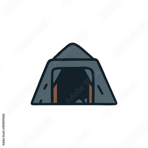 tourist tent on white background
