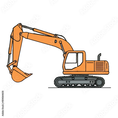 tractor Digger with Front Loader and Rear Shovel Vector