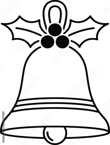 Christmas Bell Outline Vector