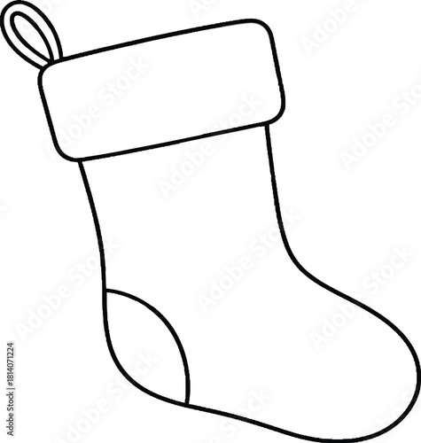 Christmas Stocking Outline Vector
