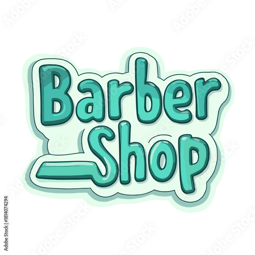 Illustration of "Barber Shop" with a playful font design