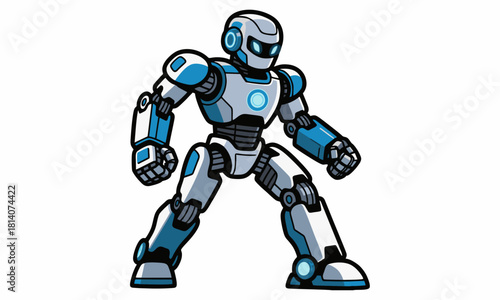 Illustration of a futuristic humanoid robot