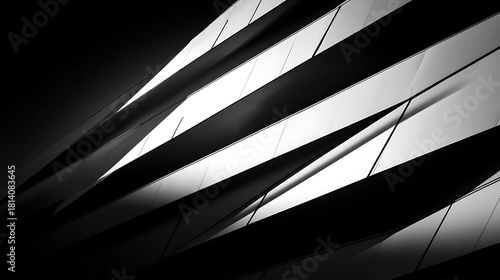 Striking monochrome abstract architectural lines and shadows black white