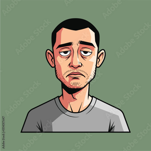 Tired man with dark circles under eyes looking exhausted.