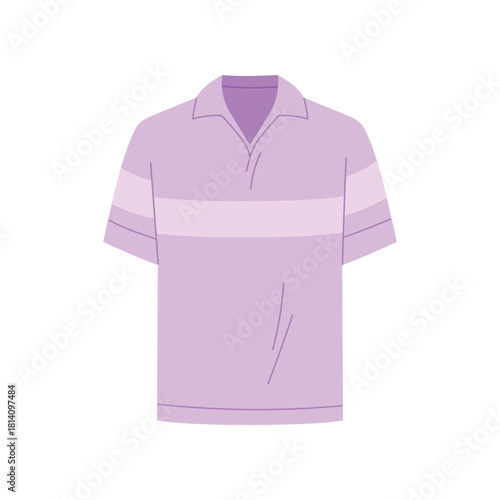 Minimalist isolated purple Men polo shirt for casual fashion and clothing design vector illustration
