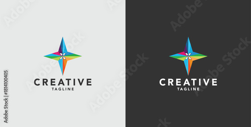 Digital colorful abstract icons, elements and symbols with initial X logo, template