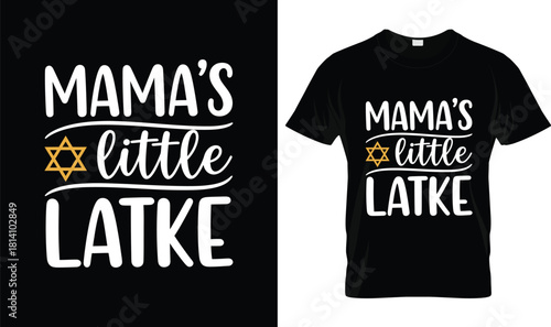 Mama’s Little Latke Hanukkah T-Shirt – Cute Jewish Holiday Kids & Family Tee