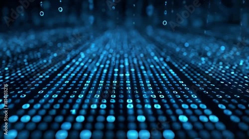 Dynamic digital data stream with glowing binary code, perfect for tech companies and innovative startups showcasing cutting-edge solutions