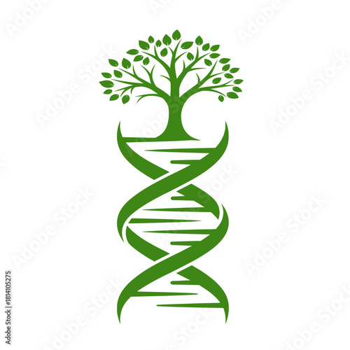 DNA Tree Icon Symbolic Representation of Life, Growth, and Genetics in Nature