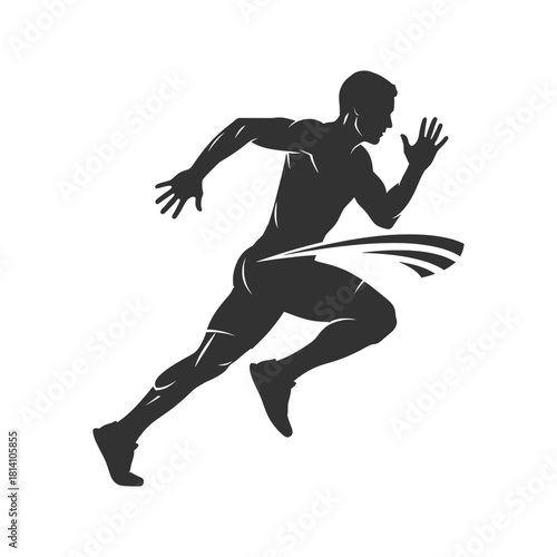 Athlete Sprinting Toward Success A Dynamic Vector Illustration of a Runner in Action