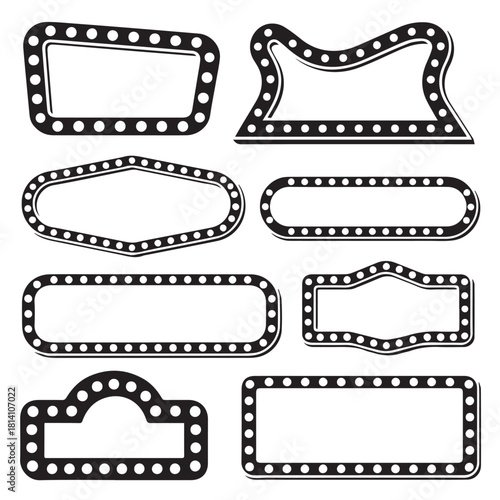 PrintVintage Illuminated Theatre Sign with Empty Message Board