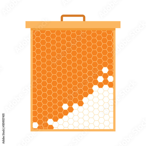 Isolated honeycomb frame tool for honey production and beekeeping equipment vector illustration