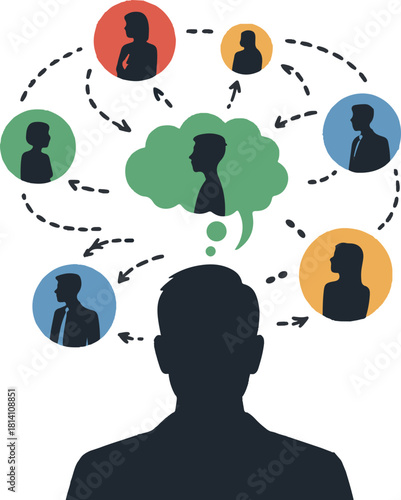 PTeam Collaboration and Idea Generation Illustrationrint