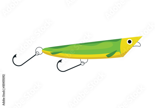 This vibrant and colorful fishing lure is designed to effectively attract various fish species in both lakes and oceans