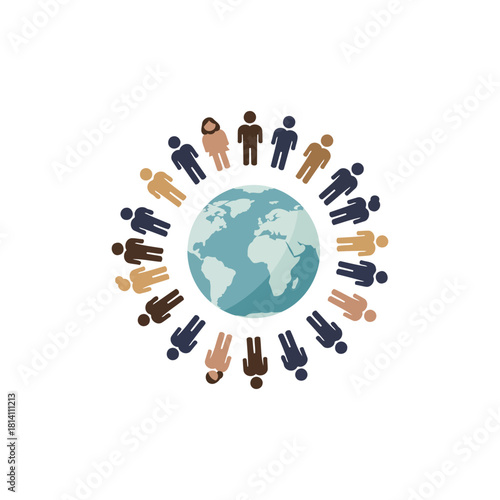 Diverse people circle the world