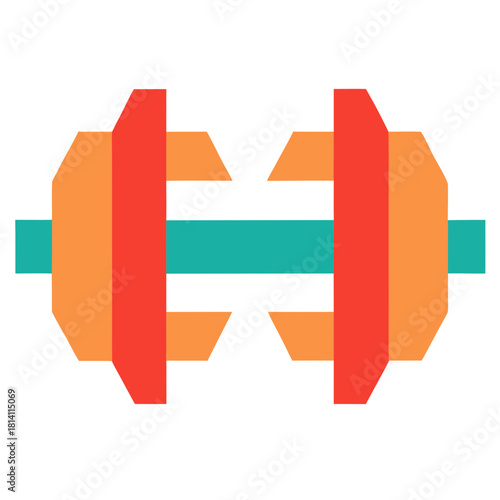 Abstract geometric dumbbell shape isolated on white background