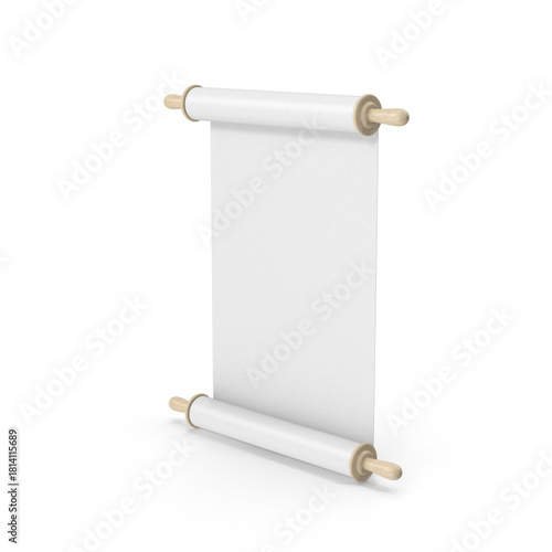 White blank scroll paper with golden rods .