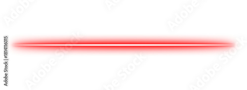 Red glowing horizontal line with soft blur effect for neon highlights, modern dividers, UI accents and digital design elements