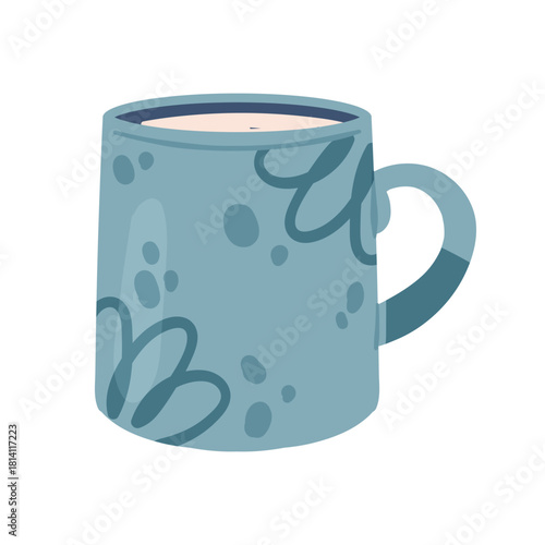 This charming blue mug, adorned with lovely floral patterns, is perfect for all coffee or tea lovers alike