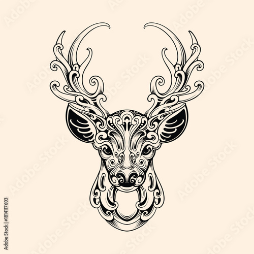 Deer silhouette logo design vector illustration
