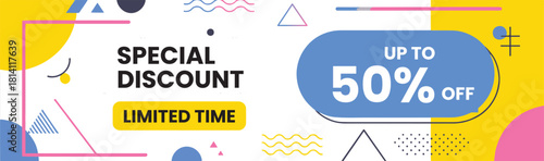 Vector illustration super sale banner template design, Big sales special offer

