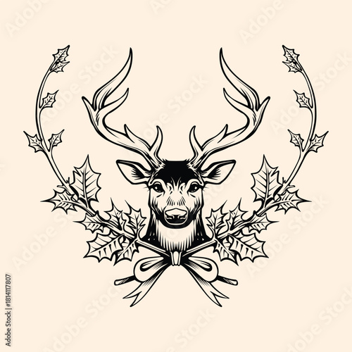 Deer silhouette logo design vector illustration