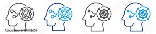 critical thinking  icon sheet with multiple style