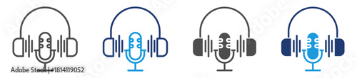 podcasts  icon sheet with multiple style